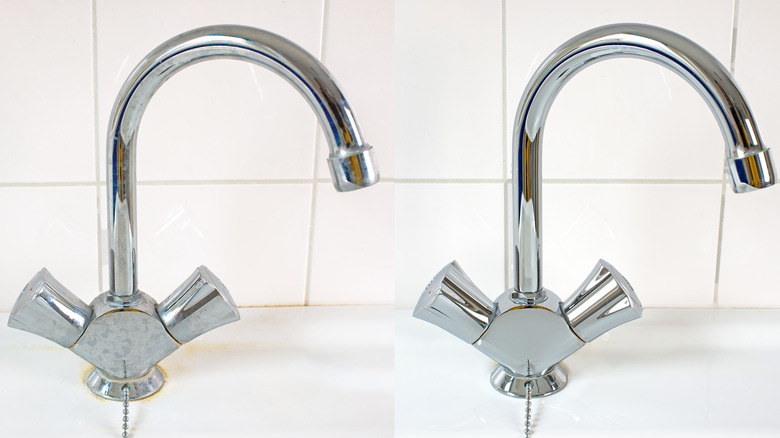 dirty to clean stainless steel tap