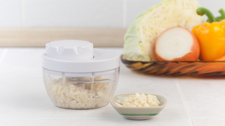 garlic in food processor 
