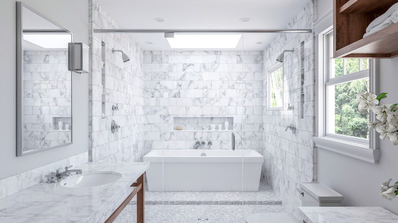 clean white and grey bathroom