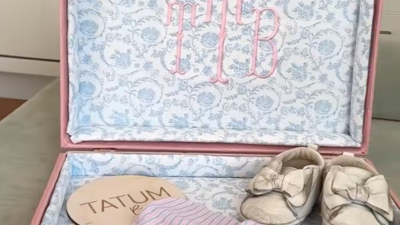 old briefcase as keepsake box