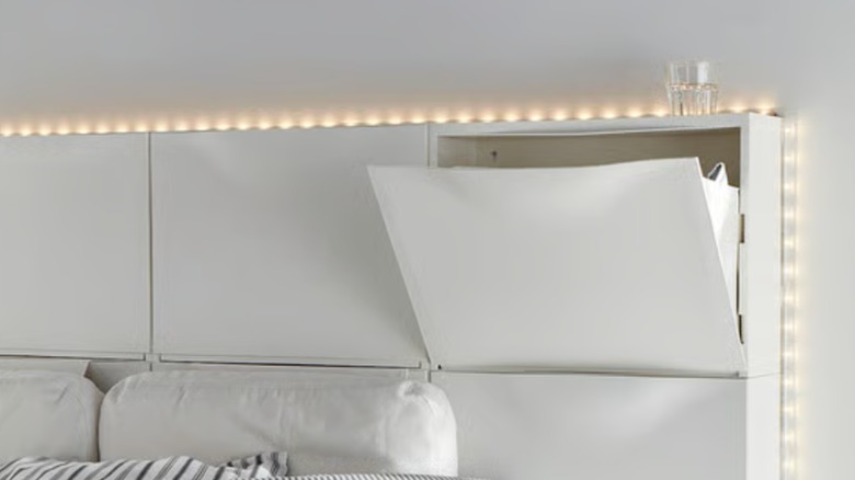 IKEA TRONES installed in room with lights around it