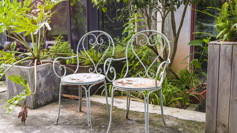 rusted chairs