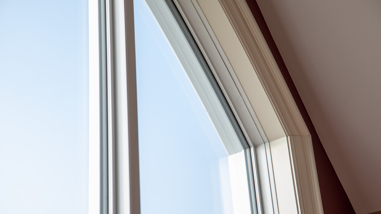 Section of white window casing