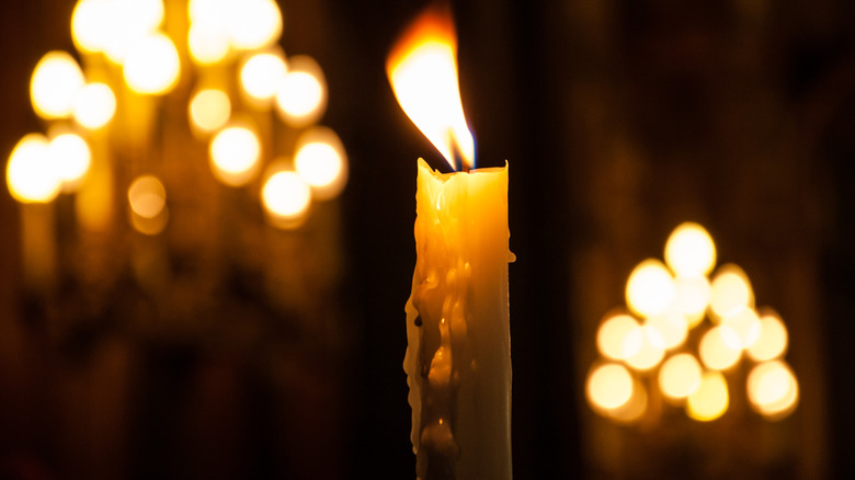 Candle stick dripping wax
