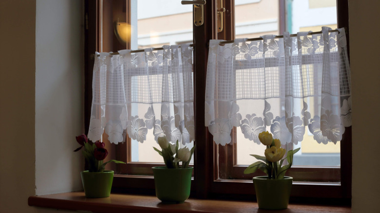 cafe style lace curtains