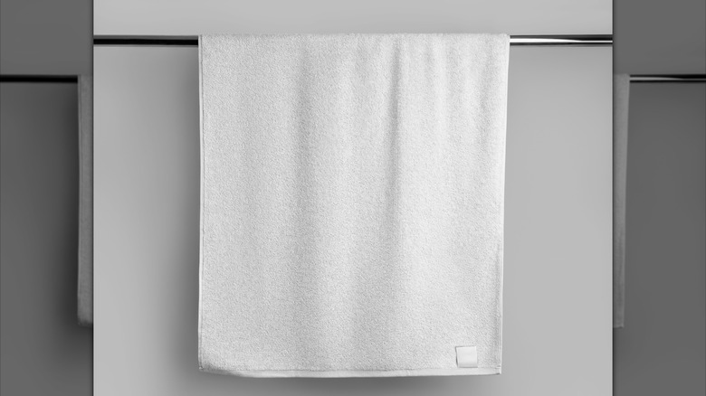 Towel hanging on a bar