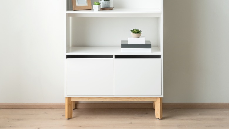 Scandinavian style bookcase with legs.