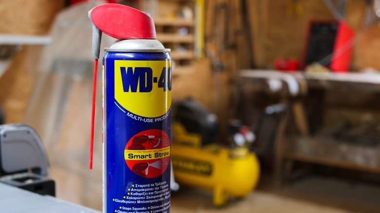 Can of WD-40 in workshop