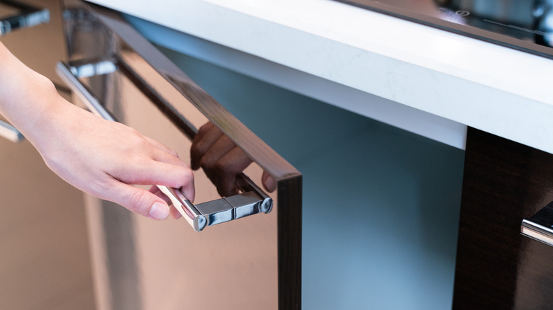 closing a cabinet door 
