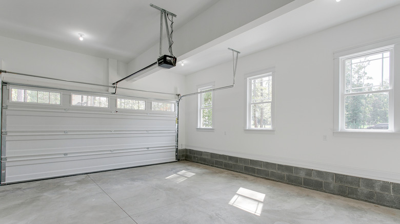 Interior of empty garage