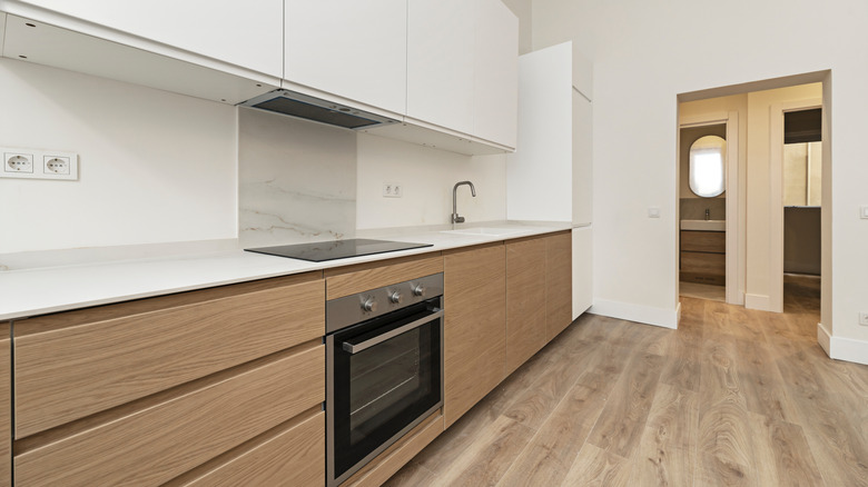 Minimalist kitchen with handleless cabinets