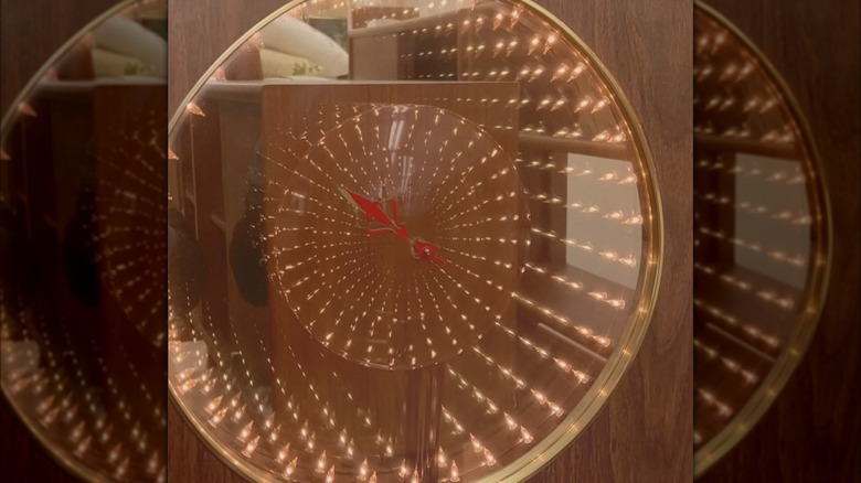 An infinity mirror found at a consignment shop.