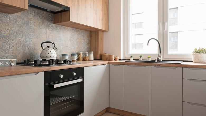 A corner of a small kitchen