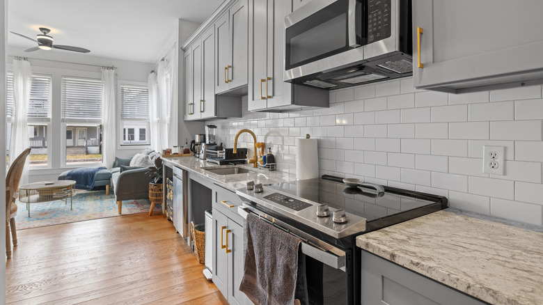 Modern kitchen with large and small appliances