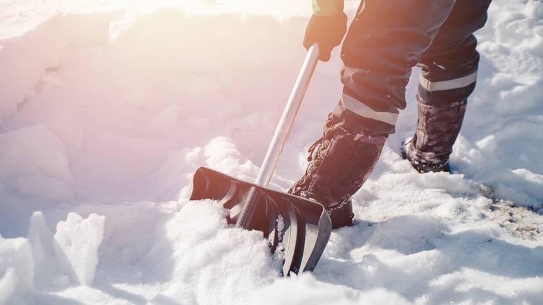 Person shoveling snow