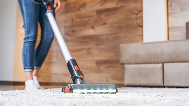 Person vacuuming home