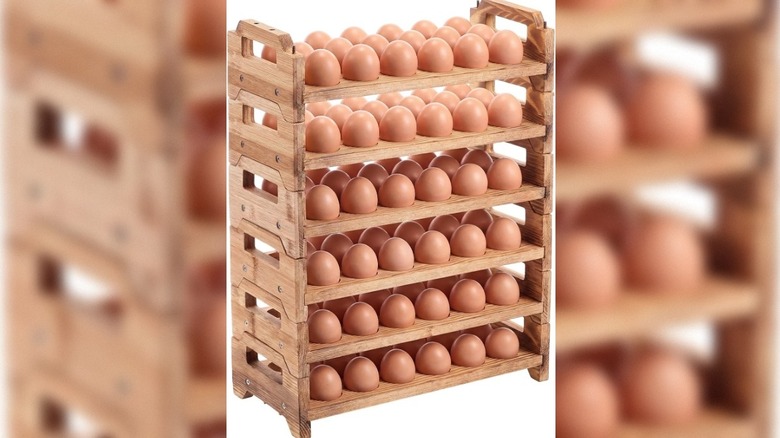 The Maxcheck stackable wooden egg holder