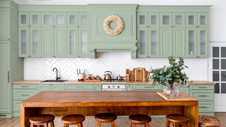 light green kitchen cabinets