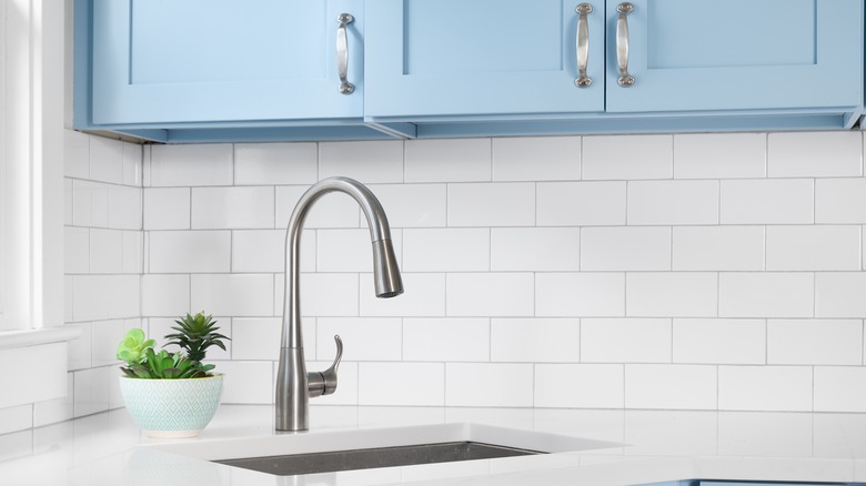 white subway tile backsplash