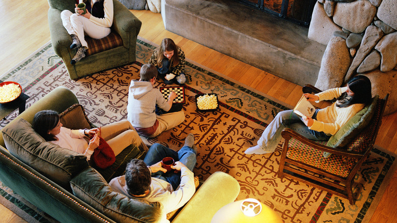 people gathering in living room