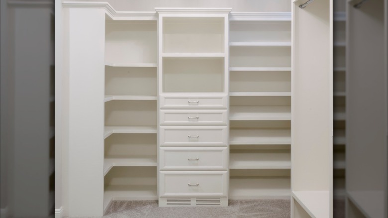 white custom built-in closet 
