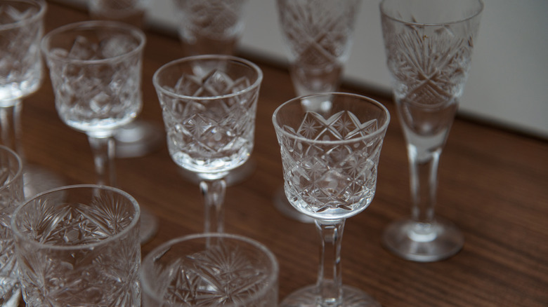 Collection of cut crystal glassware