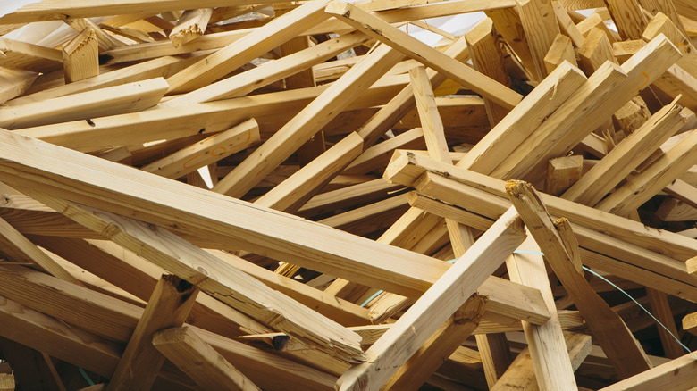 a random pile of scrap wood