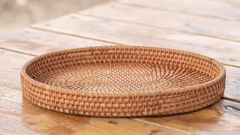 piece of woven rattan