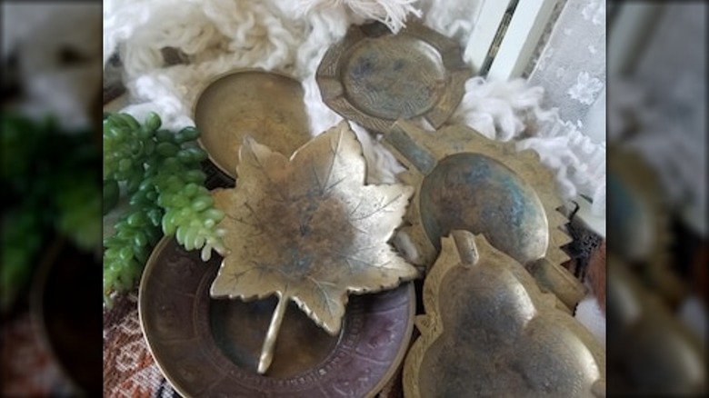 Collection of vintage metal ashtrays