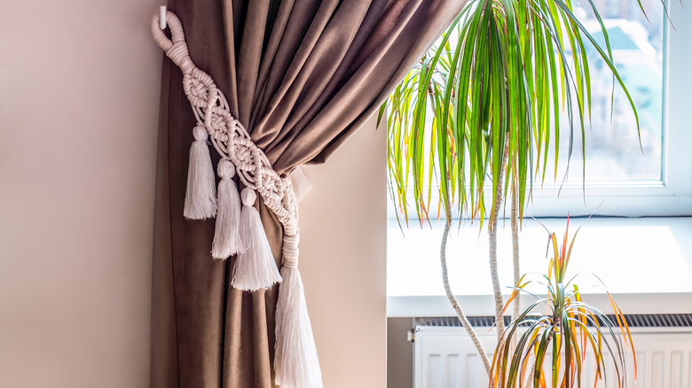 tassels hanging on curtain tieback