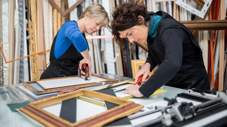 A couple of people reframing art