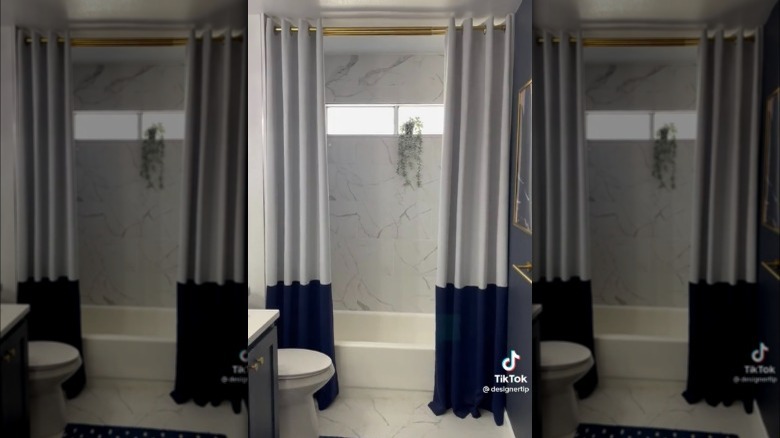 Double curtain shower 