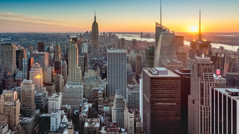 New York City skyline sunset