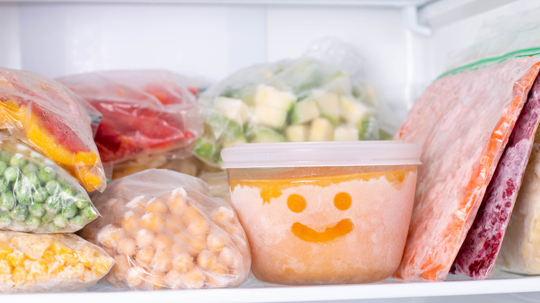 smiley face on frozen food