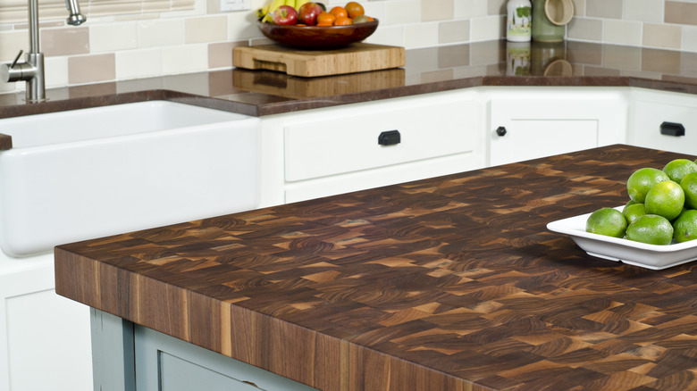 wood kitchen countertop