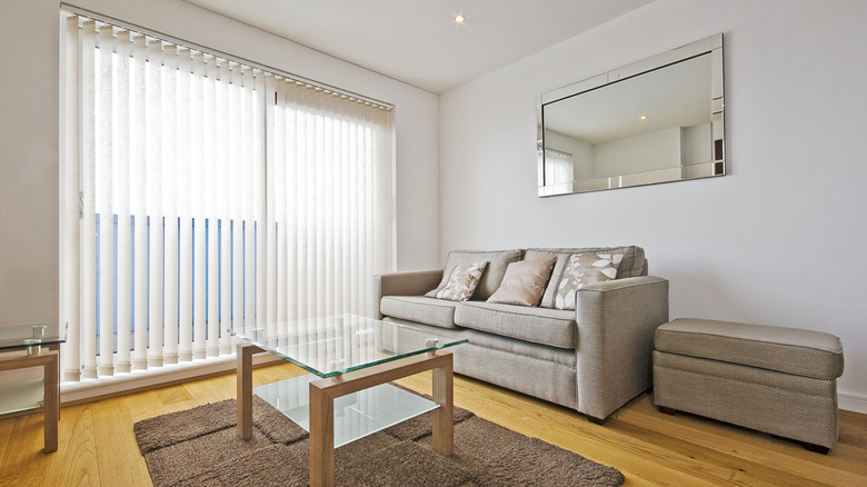 vertical blinds in living room