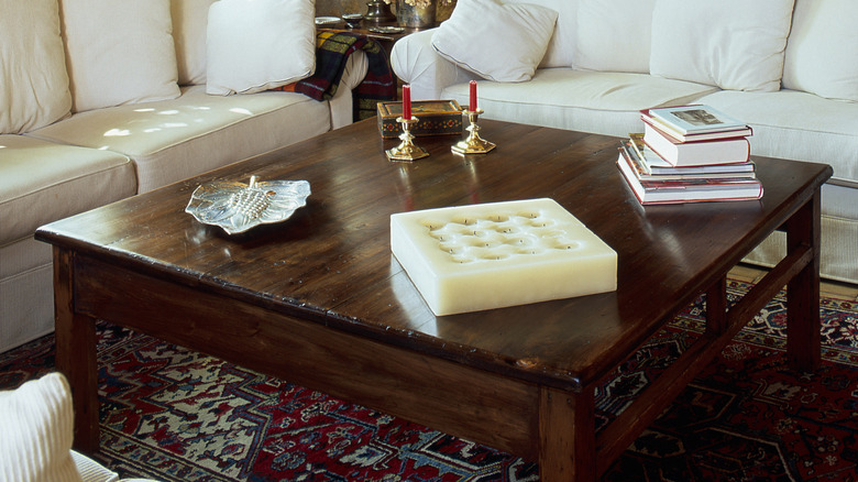 Coffee table with some items