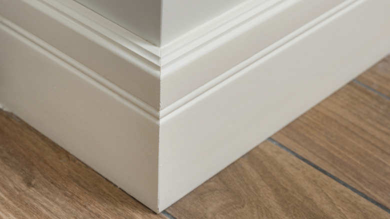 boring white baseboard trim