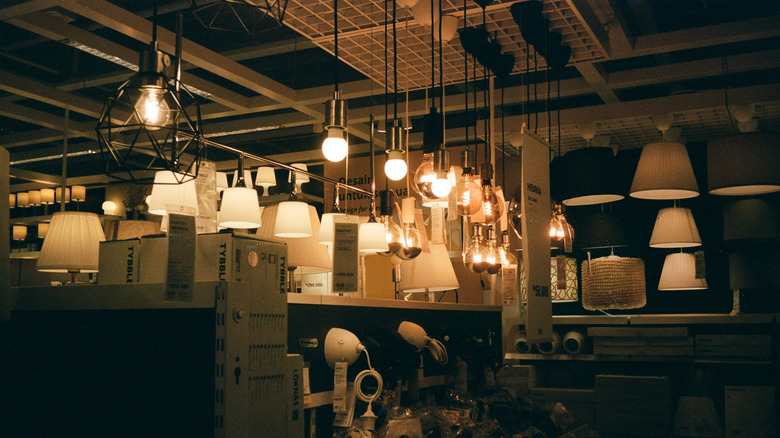 lighting section in an ikea