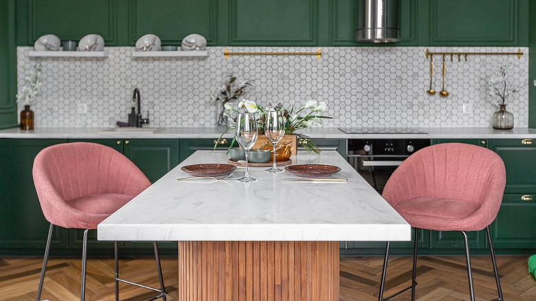 A pair stools that look comfortable yet chic in kitchen
