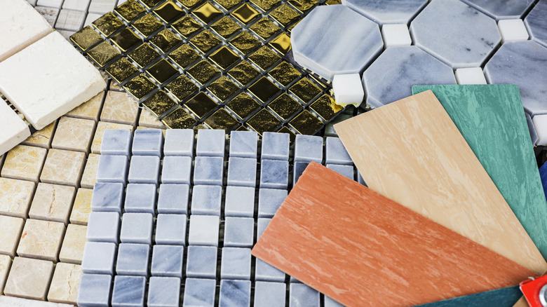 Several tile options set down together