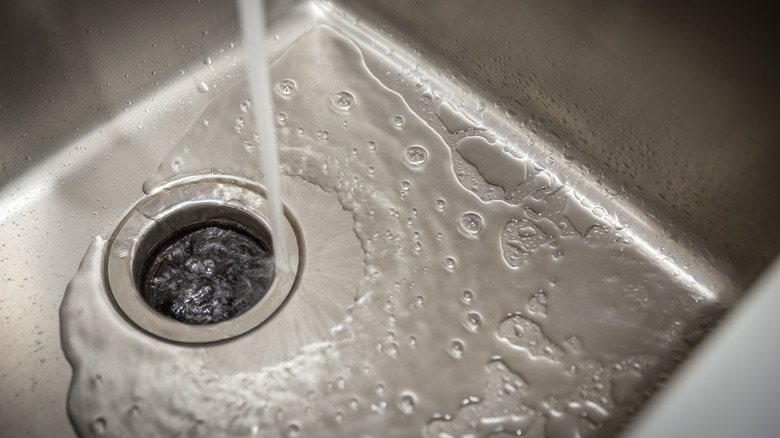 sink garbage disposal with water