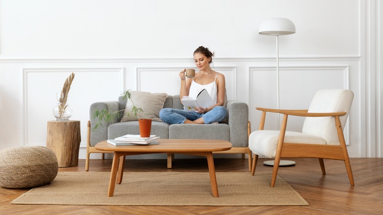 Minimalist wood coffee table