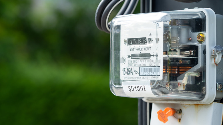An electricity meter outside someone's home