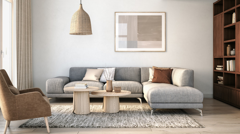 living room with neutral colors