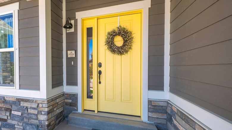 house with yellow front door