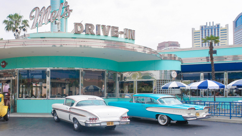 moderne inspired diner and cars