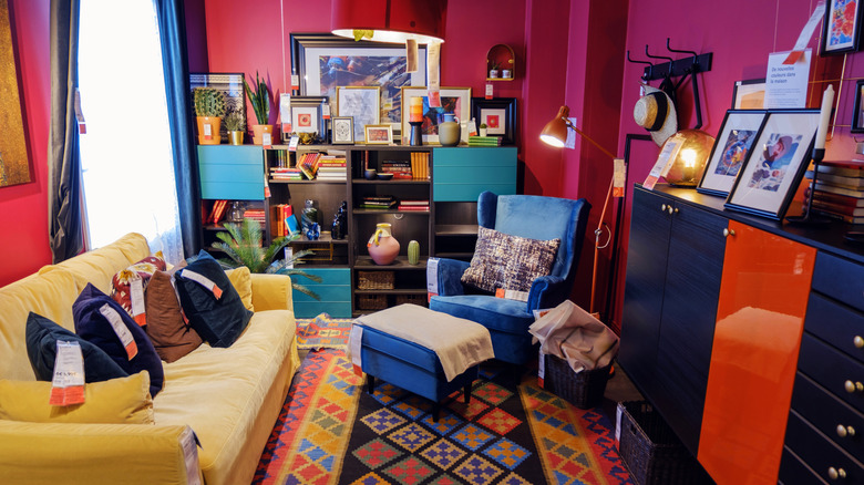 A room with bright colors