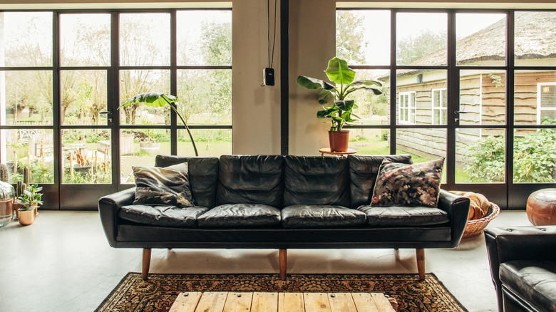 mid-century modern living room couch