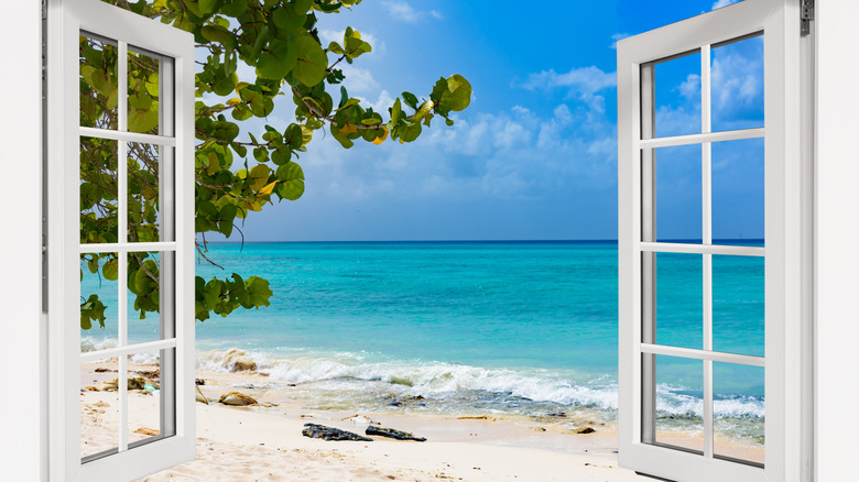 windows with view of the sea